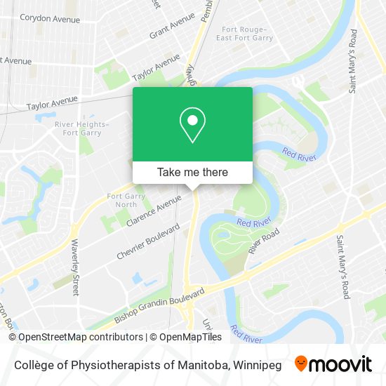 Collège of Physiotherapists of Manitoba map