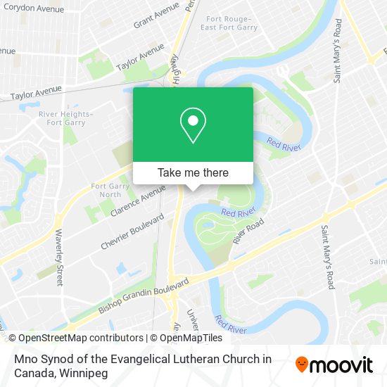 Mno Synod of the Evangelical Lutheran Church in Canada map