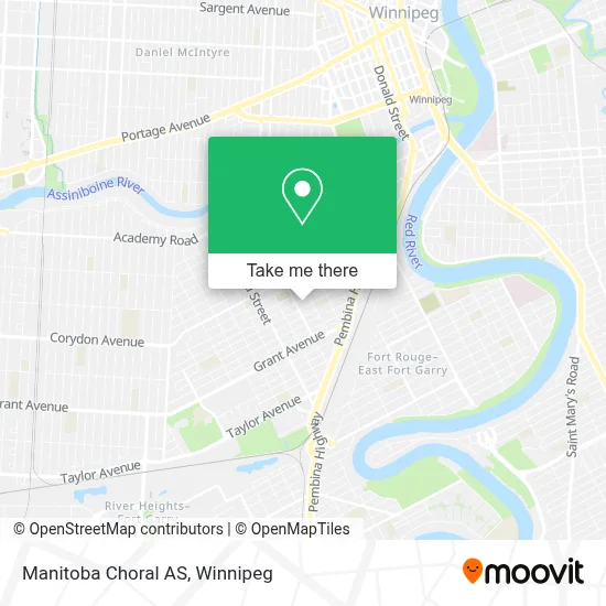 Manitoba Choral AS map