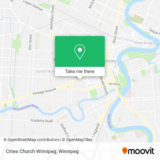Cities Church Winnipeg map
