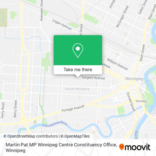 Martin Pat MP Winnipeg Centre Constituency Office map