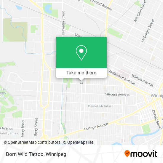 Born Wild Tattoo map
