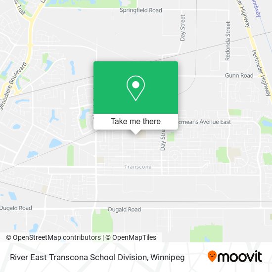 River East Transcona School Division map