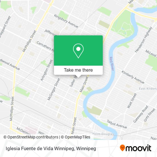 Iglesia Fuente de Vida Winnipeg map