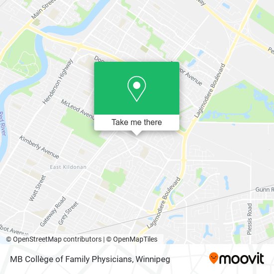MB Collège of Family Physicians map