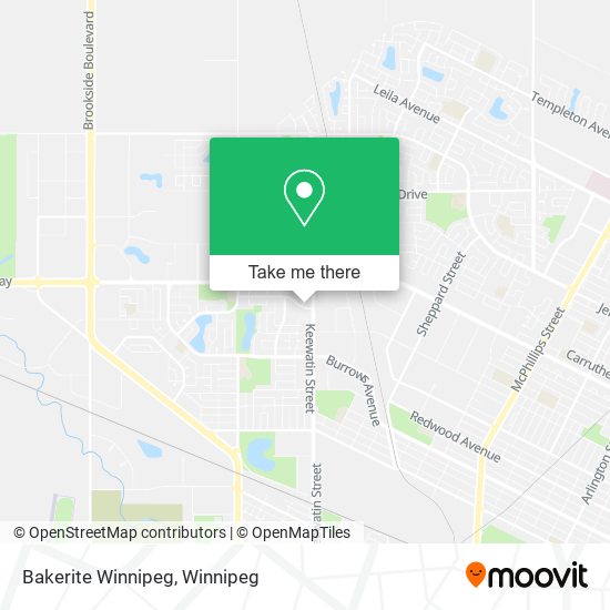 Bakerite Winnipeg map