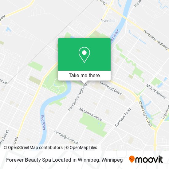 Forever Beauty Spa Located in Winnipeg map