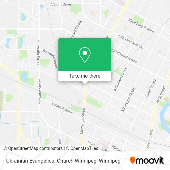 Ukrainian Evangelical Church Winnipeg map