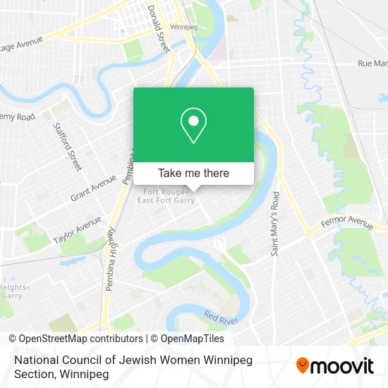 National Council of Jewish Women Winnipeg Section map