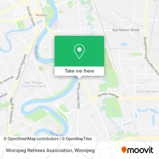 Winnipeg Retirees Association map