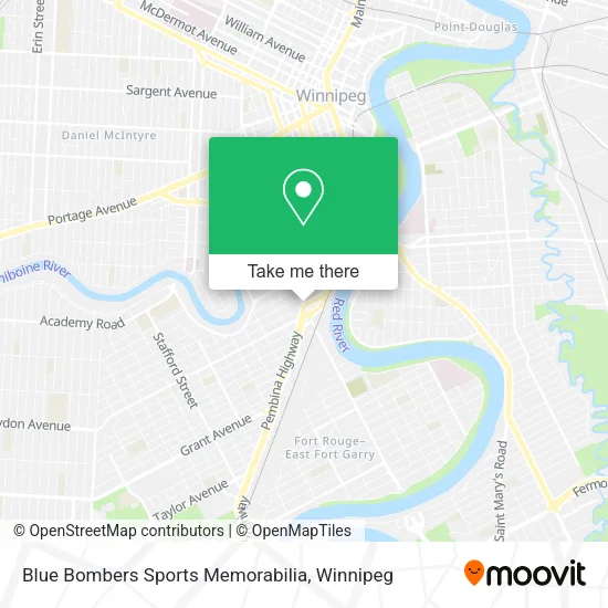 Blue Bombers Sports Memorabilia map