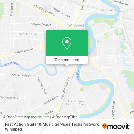 Fast Action Guitar & Music Services Techs Network map
