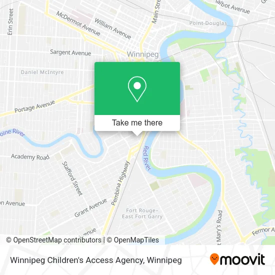 Winnipeg Children's Access Agency map