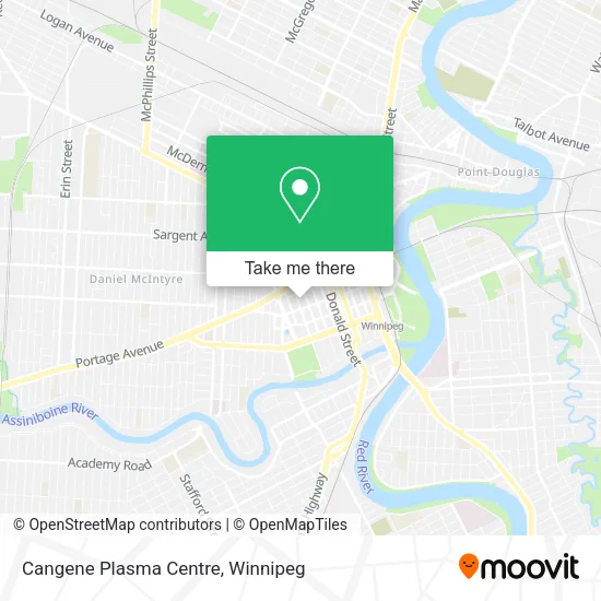 Cangene Plasma Centre map