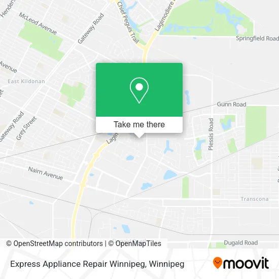 Express Appliance Repair Winnipeg map