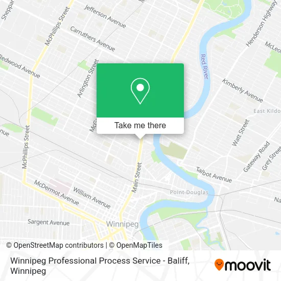 Winnipeg Professional Process Service - Baliff map