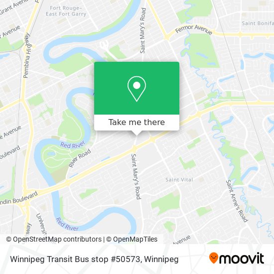 Winnipeg Transit Bus stop #50573 plan