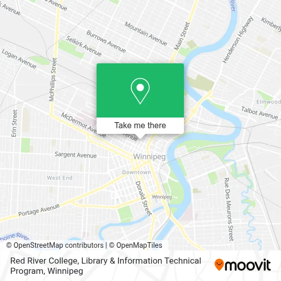 Red River College, Library & Information Technical Program map
