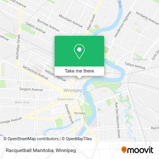Racquetball Manitoba map