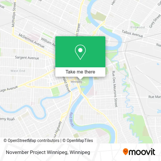 November Project Winnipeg map