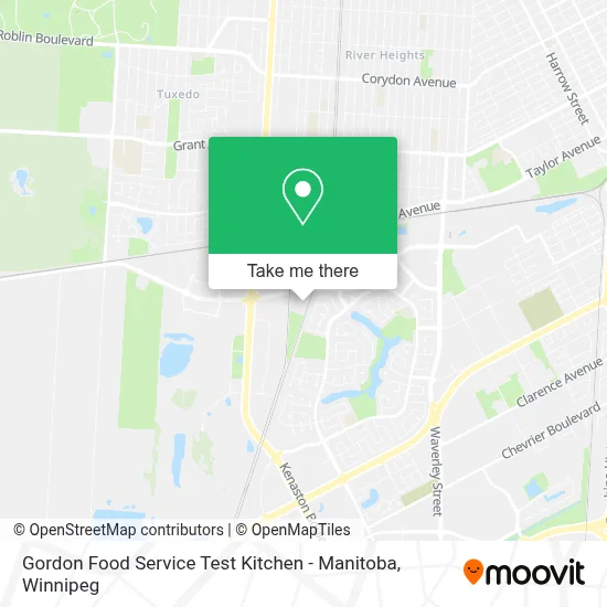 Gordon Food Service Test Kitchen - Manitoba map