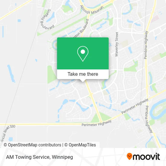 AM Towing Service map