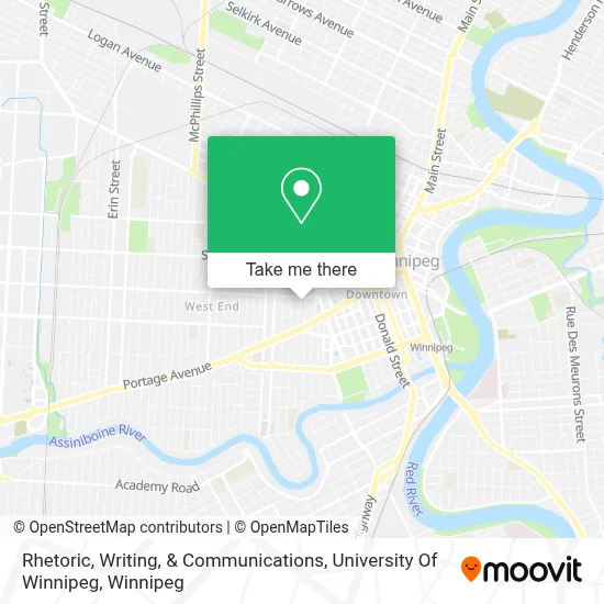 Rhetoric, Writing, & Communications, University Of Winnipeg map