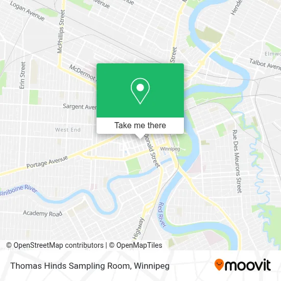 Thomas Hinds Sampling Room map