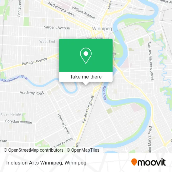 Inclusion Arts Winnipeg map