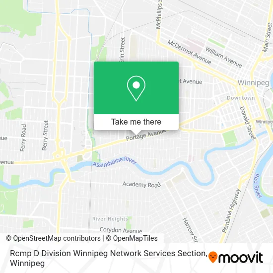 Rcmp D Division Winnipeg Network Services Section map
