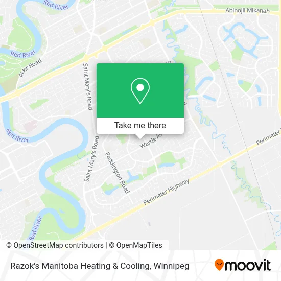 Razok's Manitoba Heating & Cooling map