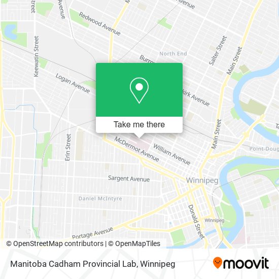 Manitoba Cadham Provincial Lab map