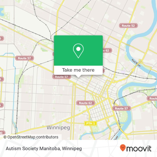 Autism Society Manitoba map