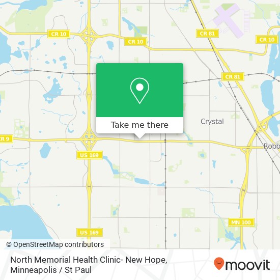 North Memorial Health Clinic- New Hope map