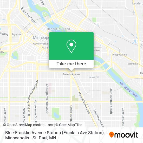 Mapa de Blue-Franklin Avenue Station (Franklin Ave Station)