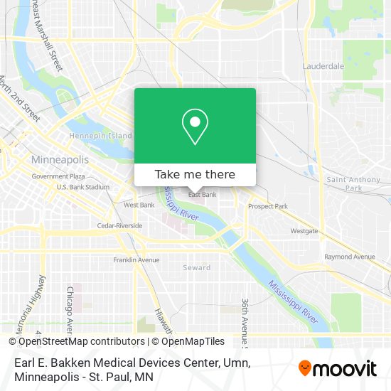 Earl E. Bakken Medical Devices Center, Umn map