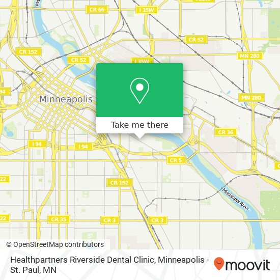 Healthpartners Riverside Dental Clinic map