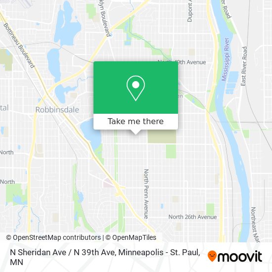 N Sheridan Ave / N 39th Ave map