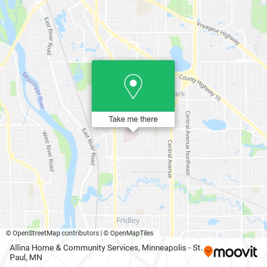 Mapa de Allina Home & Community Services