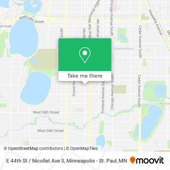 Mapa de E 44th St / Nicollet Ave S