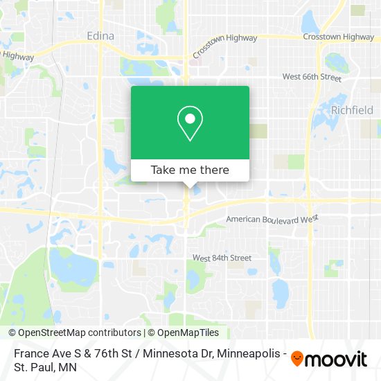 France Ave S & 76th St / Minnesota Dr map