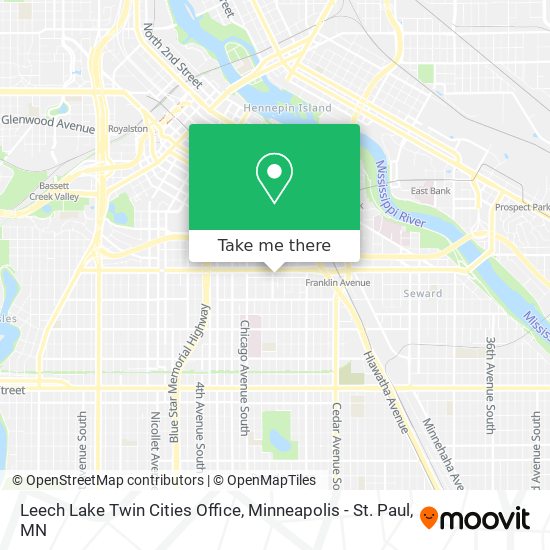 Leech Lake Twin Cities Office map