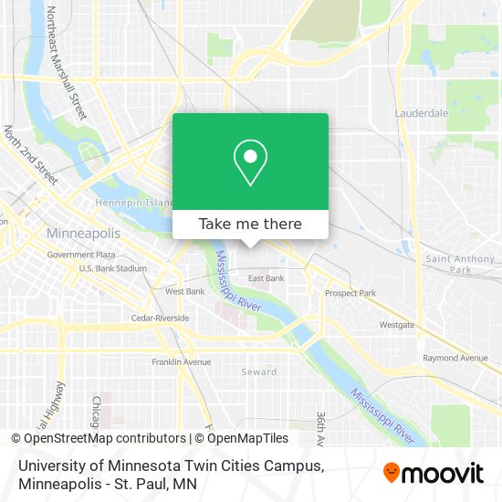 Mapa de University of Minnesota Twin Cities Campus