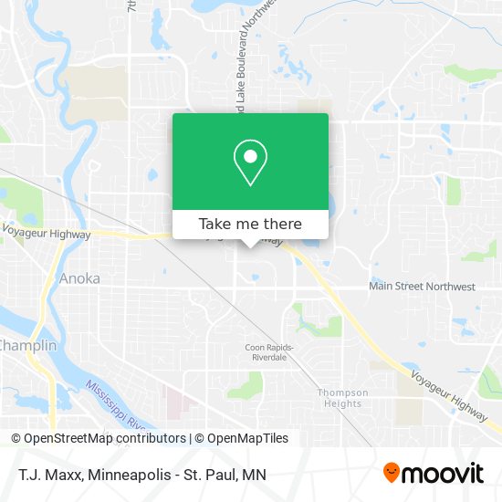 Driving Directions To The Nearest Tj Maxx How To Get To T.j. Maxx In Coon Rapids By Bus?