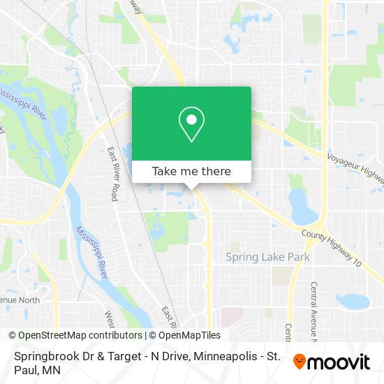 Springbrook Dr & Target - N Drive map