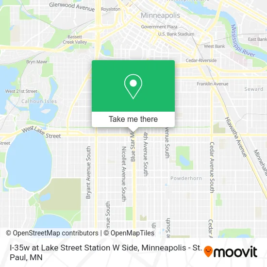 I-35w at Lake Street Station W Side map
