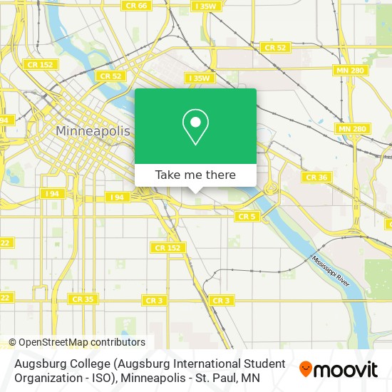 Augsburg College (Augsburg International Student Organization - ISO) map