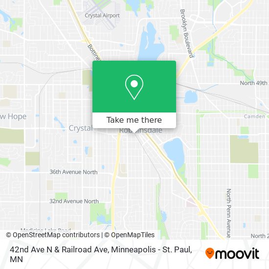 42nd Ave N & Railroad Ave map