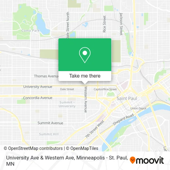 University Ave & Western Ave map
