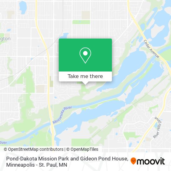 Pond-Dakota Mission Park and Gideon Pond House map